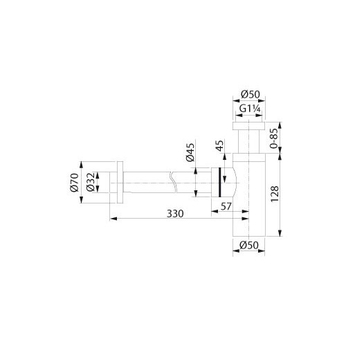 Design Pungvandlås T/Håndvask 1 1/4" - Krom
                        Design Pungvandlås T/Håndvask 1 1/4" - Krom