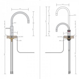 Quooker Nordic Round Twintaps inkl. COMBI beholder - Rustfri Stål