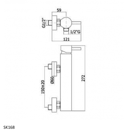 
                        Paffoni Stick brusearmatur FLEX 1/2" afg. nedad... - billede 307