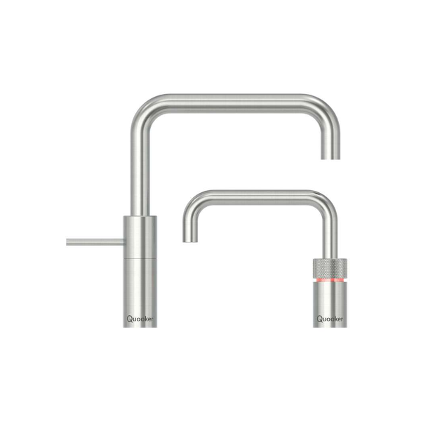 Quooker Nordic Square Twintaps inkl. COMBI beholder - Rustfri Stål