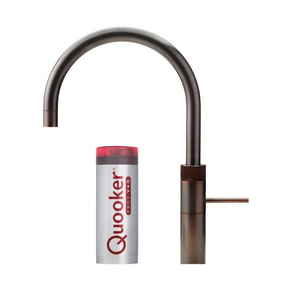 Quooker Fusion Round inkl. pro3vaq beholder - Bruneret messing