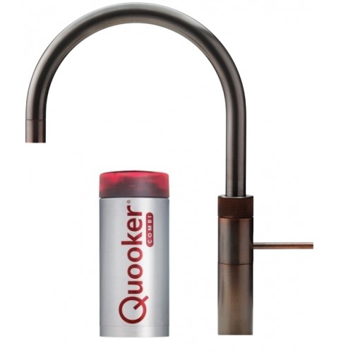 Quooker Fusion Round inkl. COMBI beholder - Bruneret messing