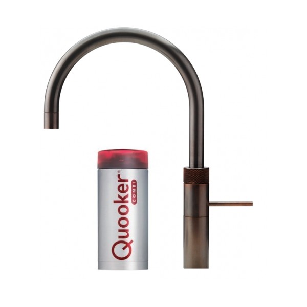 Quooker Fusion Round inkl. COMBI beholder - Bruneret messing