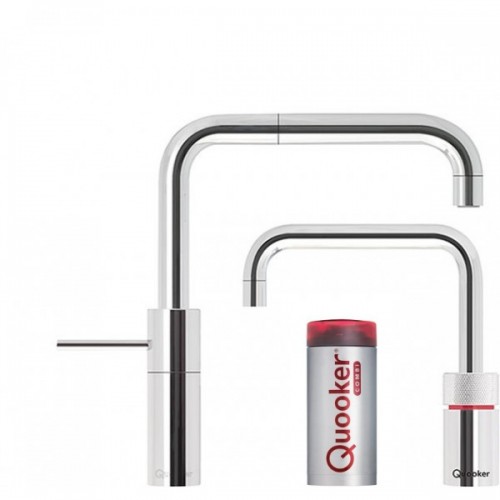 Quooker Nordic Square Twintaps inkl. COMBI beholder - Krom